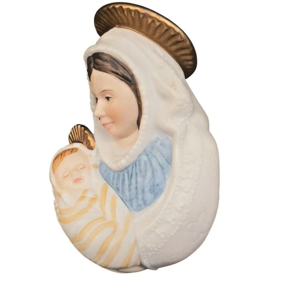Vintage 1983 Hallmark Keepsake Ornament Madonna Child‎ Porcelain Original Box